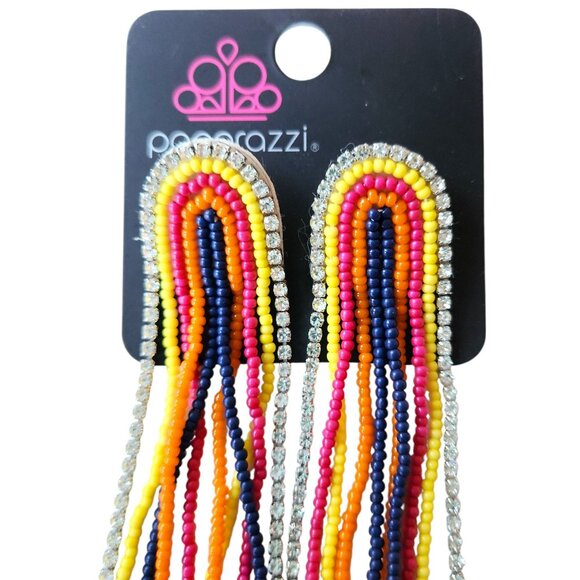 Papparazzi "Let There BEAD Light" Multicolor Waterfall Earrings - Picture 3 of 6
